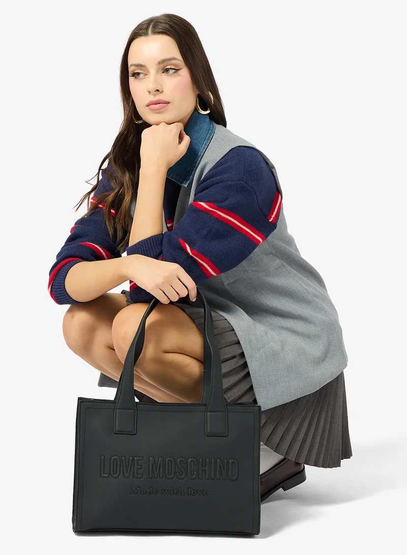 Love Moschino  Signature Love GRS PU Shopper Tote for Women | Best Price UAE